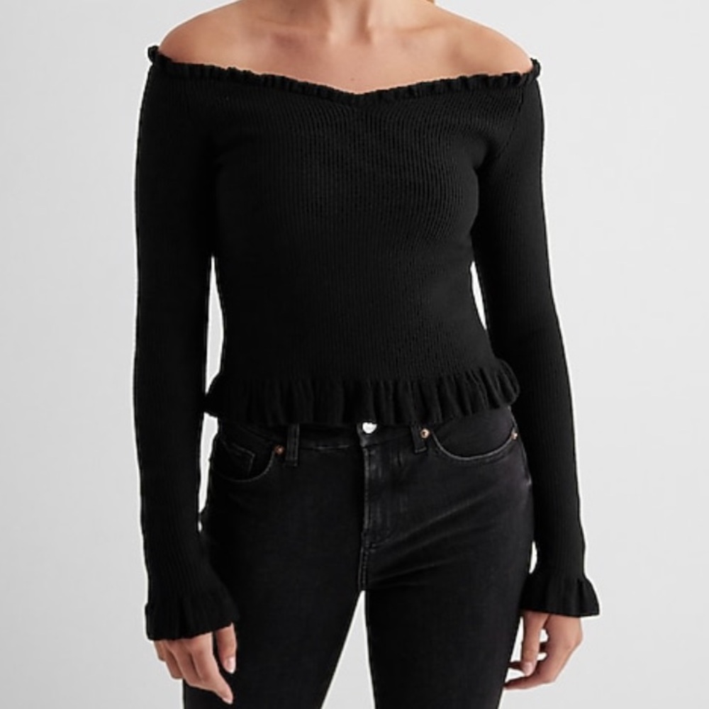 New with tags Express Off-Shoulder Ribbed Sweater Top